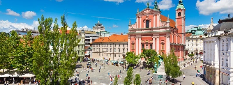 Slowenien Ljubljana Preseren Square