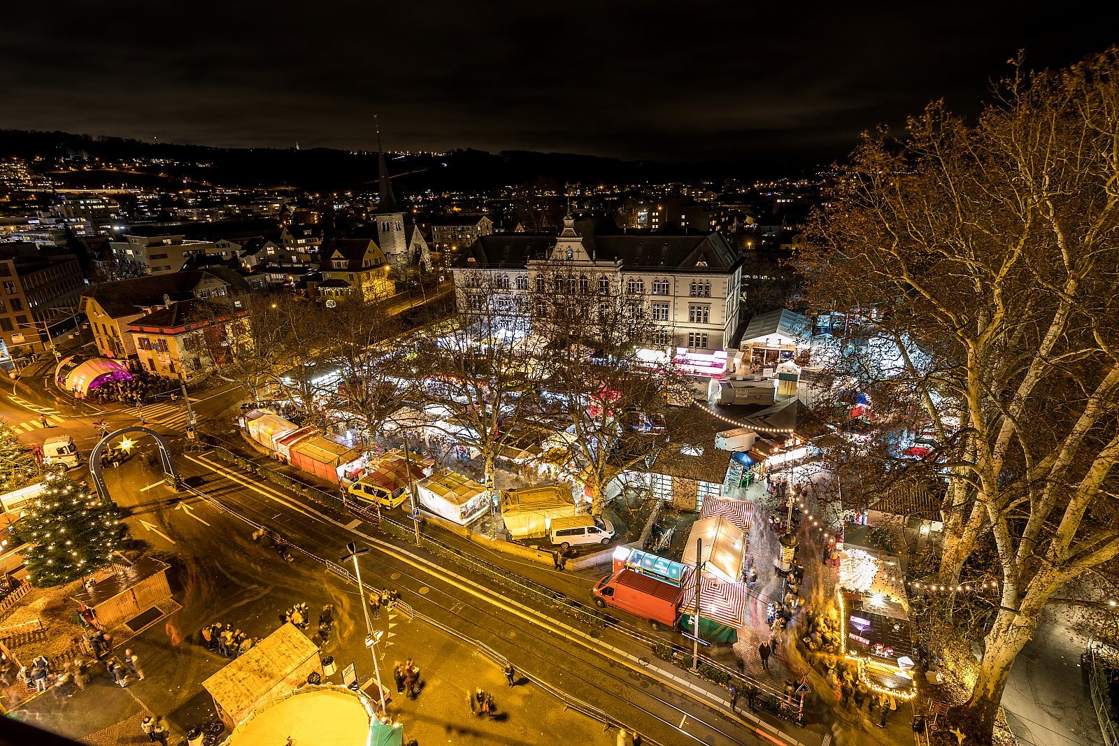 Weihnachtsmarkt Bremgarten von oben